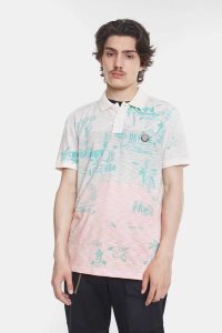 Camisa Polo Desigual Tricolour Hawaiian-inspired Hombre | VXP365148