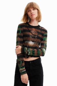 Camiseta Desigual Buddha striped Mujer | FDT416728