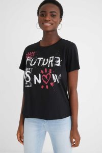 Camiseta Desigual Hearts Mujer | UTJ623940