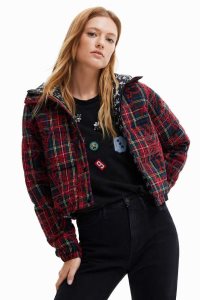 Chaquetas Desigual Corta padded tartan Mujer | AHS351028