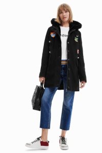 Chaquetas Desigual Detachable faux-fur gilet parka Mujer | TRD243759