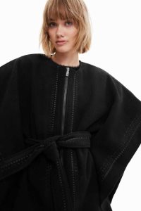 Chaquetas Desigual Embroidered poncho Mujer | FUC617928