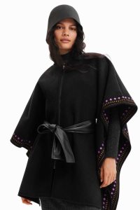 Chaquetas Desigual Embroidered poncho Mujer | ZFO761504