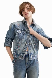 Chaquetas Desigual Johnson Hartig studded denim Mujer | JML043189