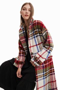 Chaquetas Desigual Long tartan wool Mujer | LPE935784