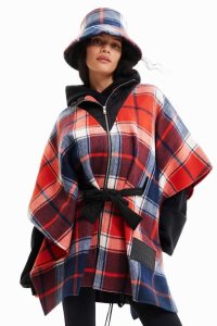 Chaquetas Desigual Patchwork plaid poncho Mujer | CVR401725