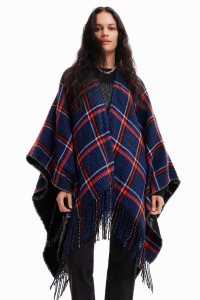 Chaquetas Desigual Reversible plaid poncho Mujer | MOF270534