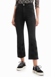 Jeans Desigual Embroidered cropped flare Mujer | JVR563917