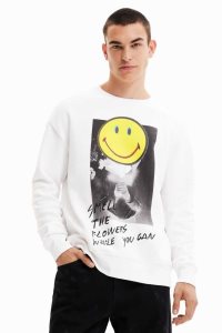 Sudaderas Desigual Oversize Smiley Hombre | AMD085219