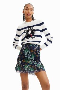 Suéteres Desigual A Rayas flower pullover Mujer | VIL245016