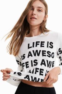 Suéteres Desigual Life is awesome pullover Mujer | DCO094735