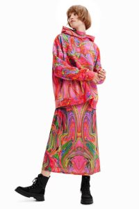 Suéteres Desigual Maria Escote oversize psychedelic hoodie Mujer | VRM561879