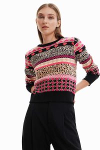 Suéteres Desigual Slim border pullover Mujer | FEK372561