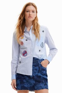 Tops Desigual A Rayas with college patches Mujer | GXV629703