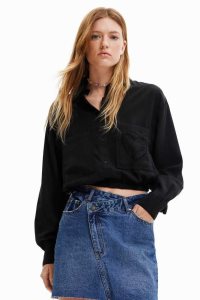 Tops Desigual Cropped heart pocket Mujer | UOZ048617