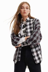 Tops Desigual Patchwork plaid Mujer | CQP804562