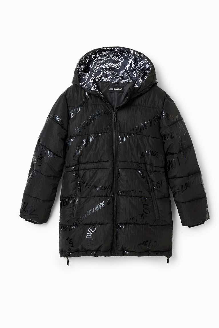 Abrigos Desigual Long padded coat with text Niña | ERF132859