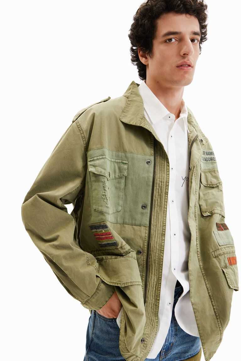 Abrigos Desigual Patchwork parka Hombre | QRP927630