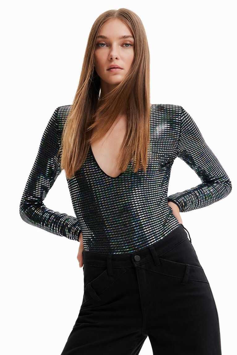 Bodysuit Desigual Long-sleeve sequin Mujer | PIG067329