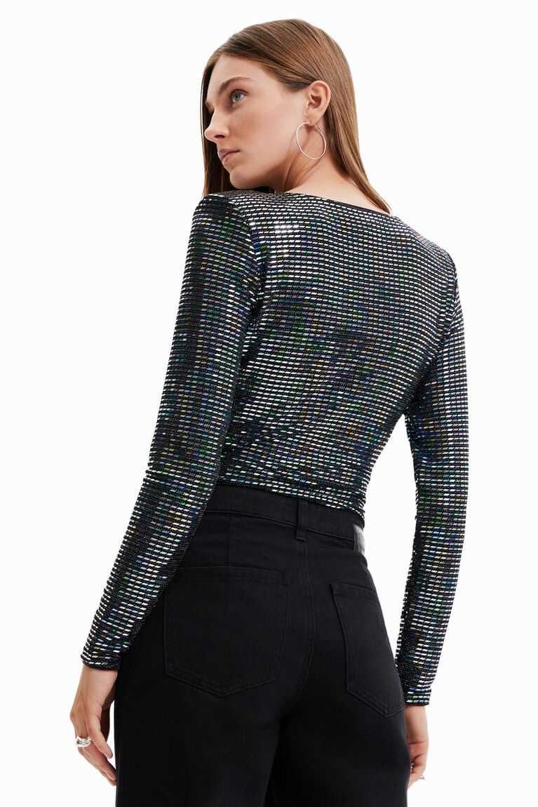 Bodysuit Desigual Long-sleeve sequin Mujer | PIG067329