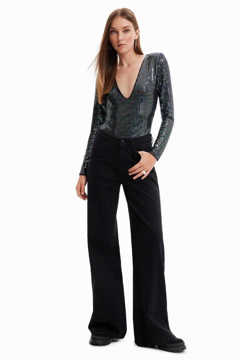 Bodysuit Desigual Long-sleeve sequin Mujer | PIG067329