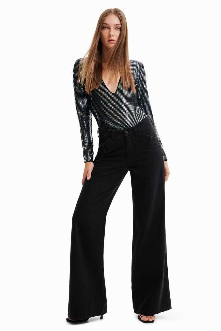 Bodysuit Desigual Long-sleeve sequin Mujer | PIG067329