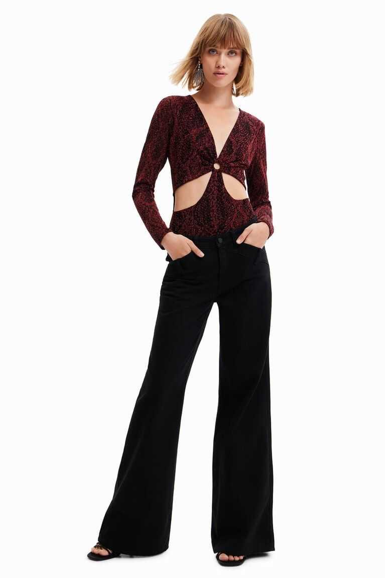 Bodysuit Desigual Shiny cut-out Mujer | SWP792568