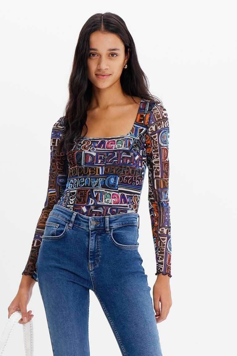 Bodysuit Desigual Tulle arty logo Mujer | NPE207658