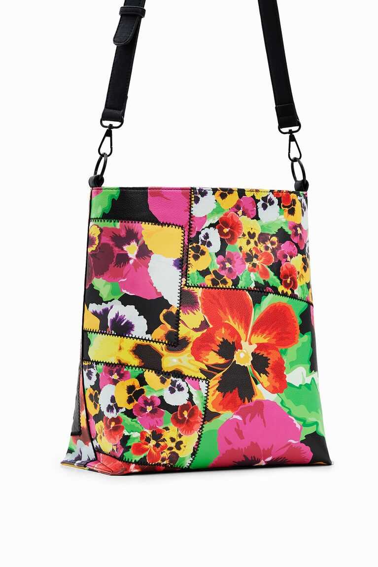 Bolsa De Hombro Desigual Large floral patchwork Mujer | MEQ567948