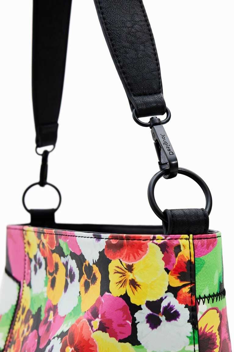 Bolsa De Hombro Desigual Large floral patchwork Mujer | MEQ567948