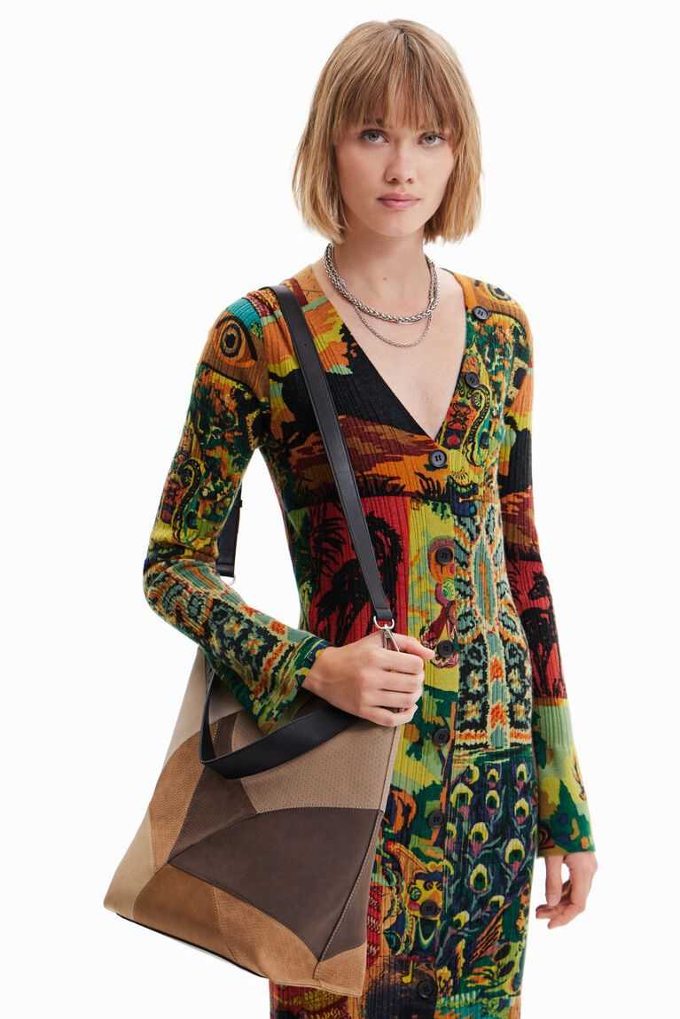 Bolsa De Hombro Desigual Large patchwork Mujer | WJY486250