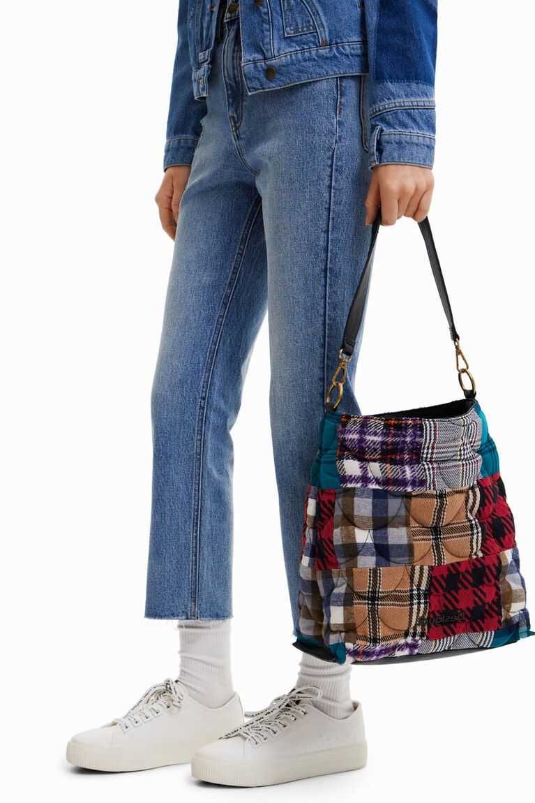 Bolsa De Hombro Desigual Large tartan Mujer | IRL921087