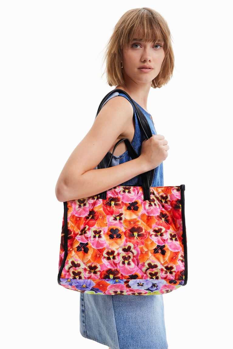 Bolsas Desigual Extra large floral patchwork shopper Mujer | JTE013268