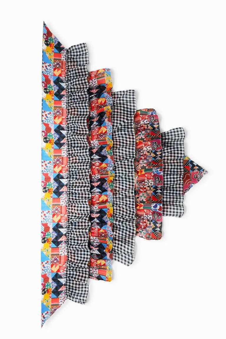 Bufandas Desigual Johnson Hartig patchwork ruffle pareo Mujer | NYC091453