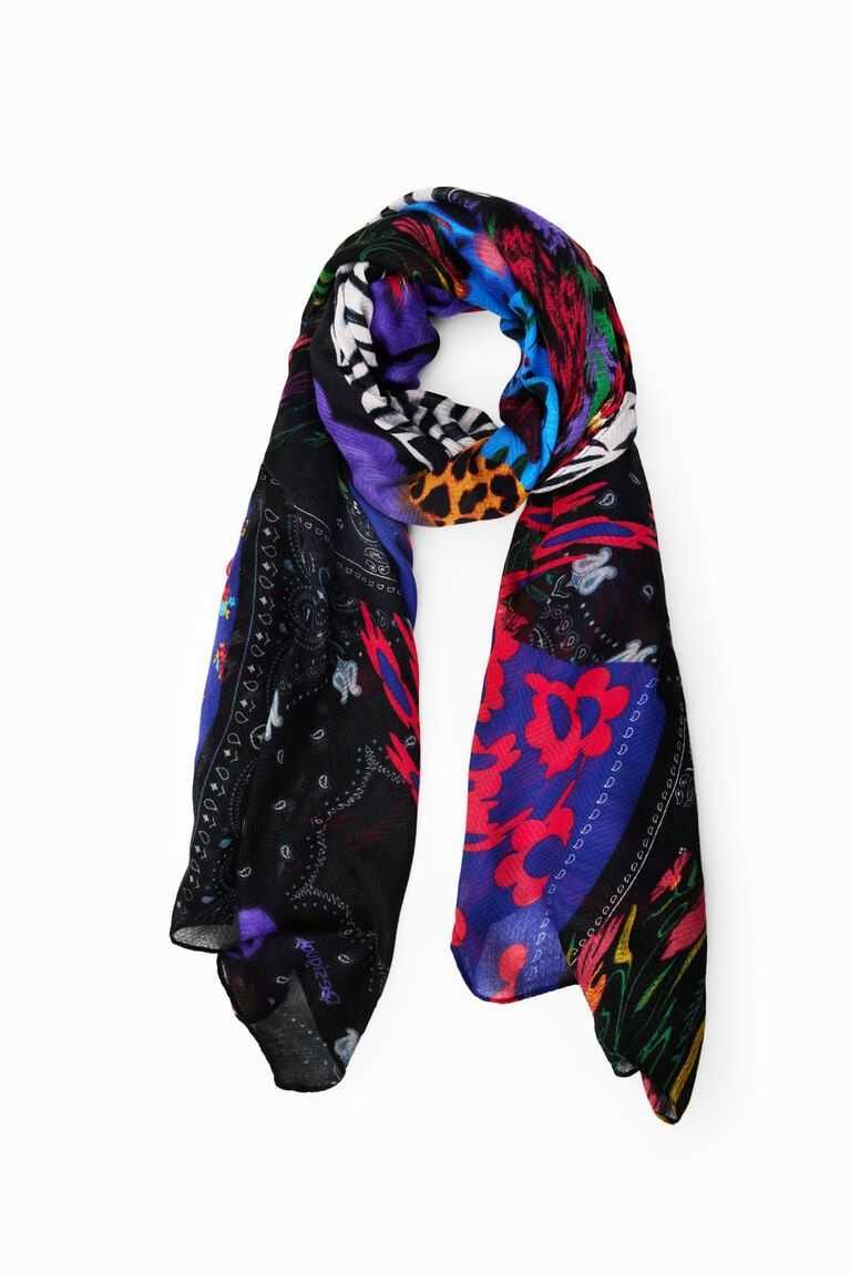 Bufandas Desigual Rectangular patch foulard Mujer | ERM081267