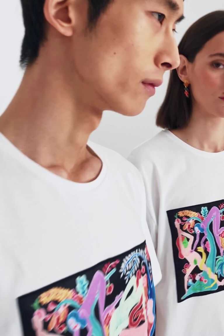 Camisa Polo Desigual Organic with painting by Miranda Makaroff Hombre | SEP568174