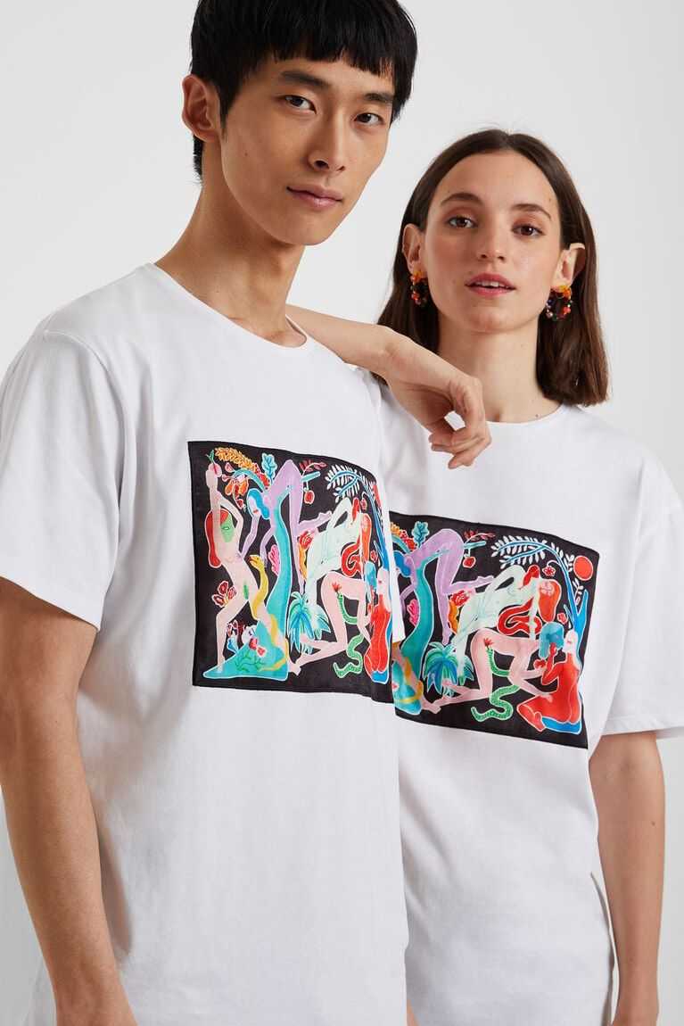 Camisa Polo Desigual Store Mexico Outlet Organic with painting by Miranda Makaroff Hombre