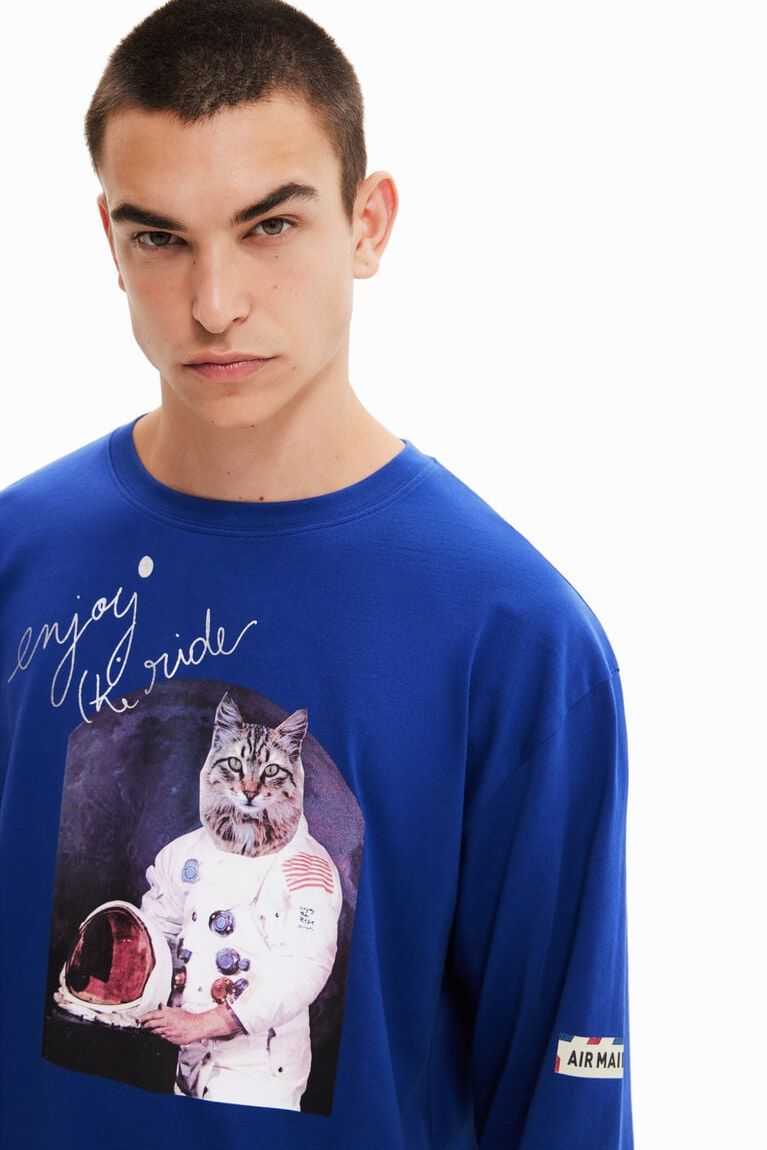 Camisa Polo Desigual Oversize astronaut cat Hombre | DTH056823