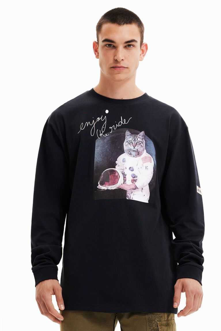 Camisa Polo Desigual Oversize astronaut cat Hombre | KQS380296