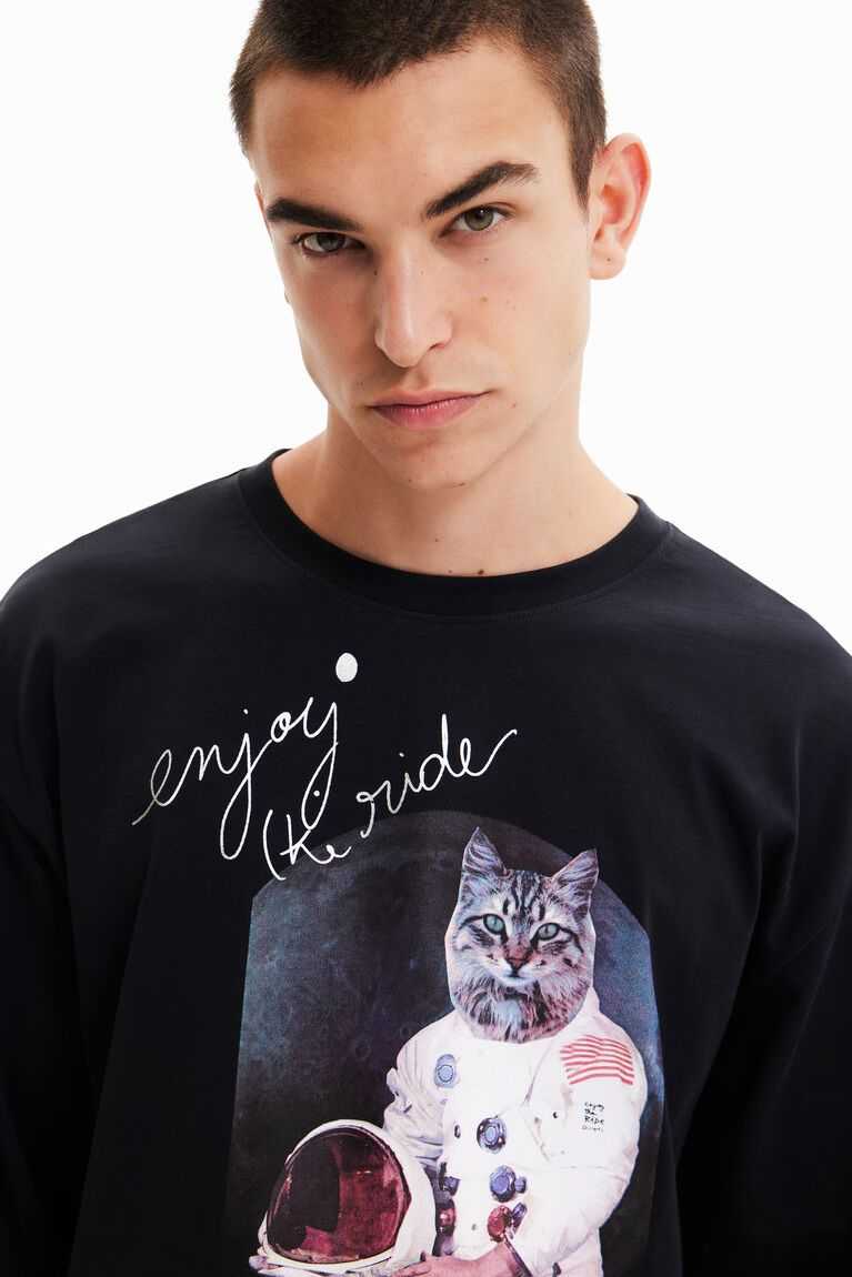 Camisa Polo Desigual Oversize astronaut cat Hombre | KQS380296