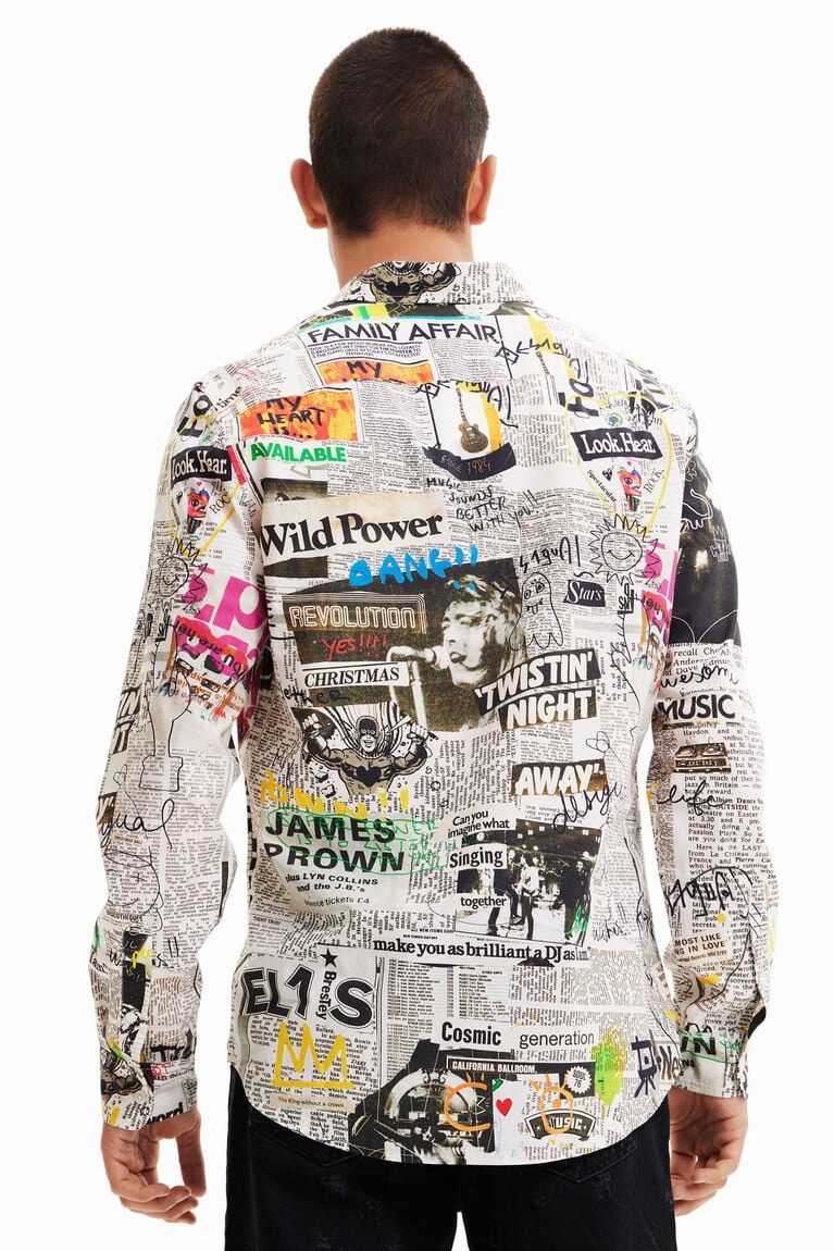 Camisas Desigual Arty newspaper Hombre | EWY721054