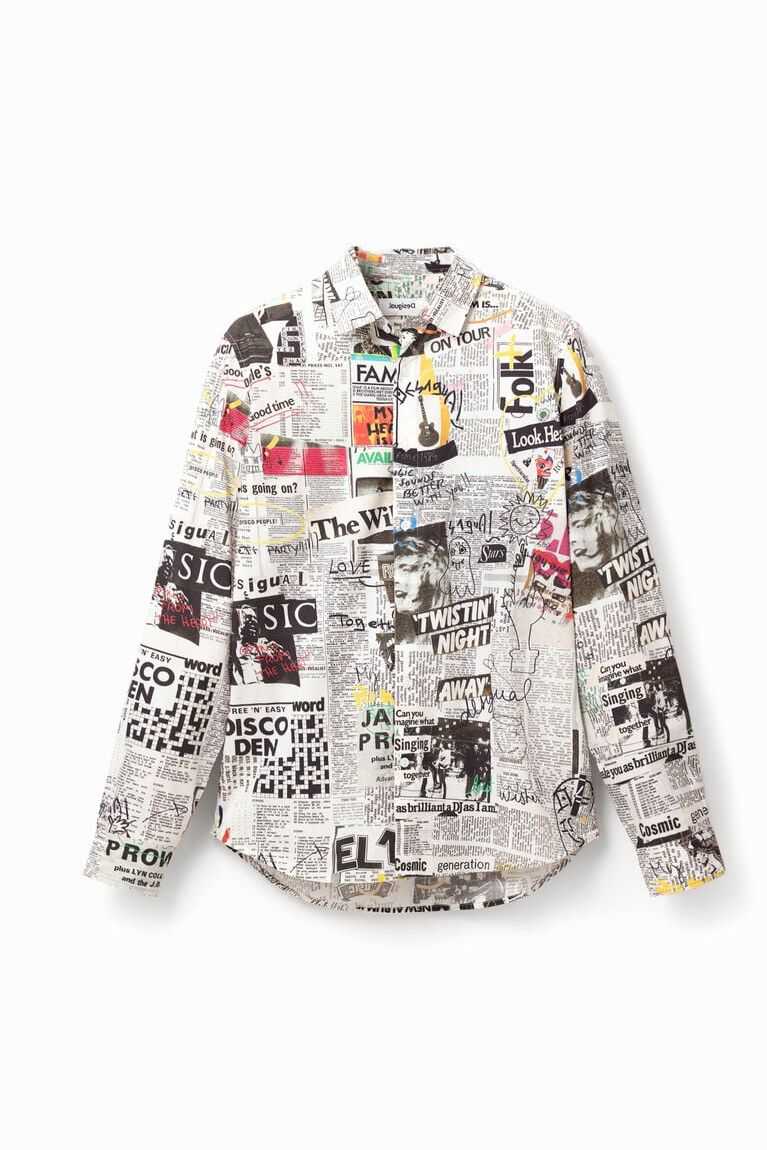 Camisas Desigual Arty newspaper Hombre | EWY721054