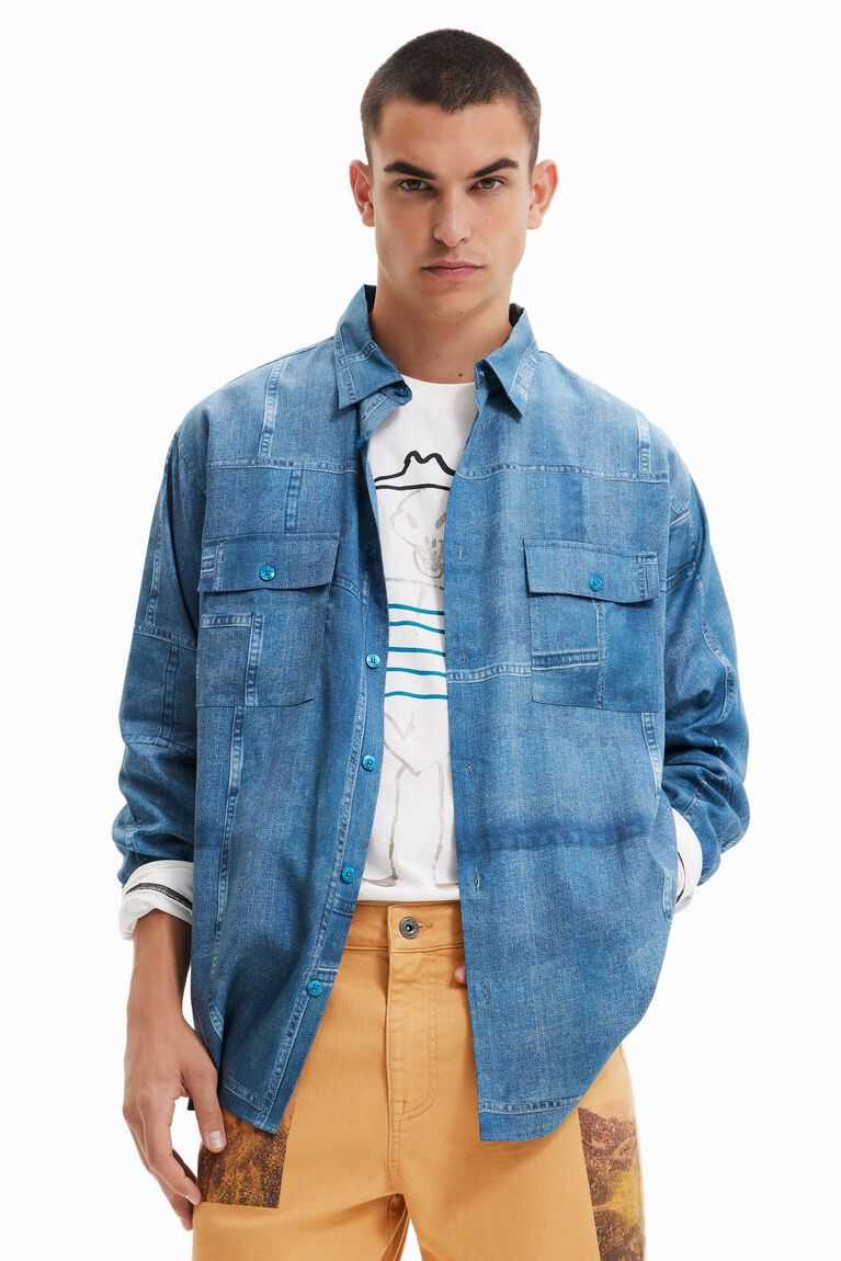 Camisas Desigual Denim-effect Hombre | JVG185237