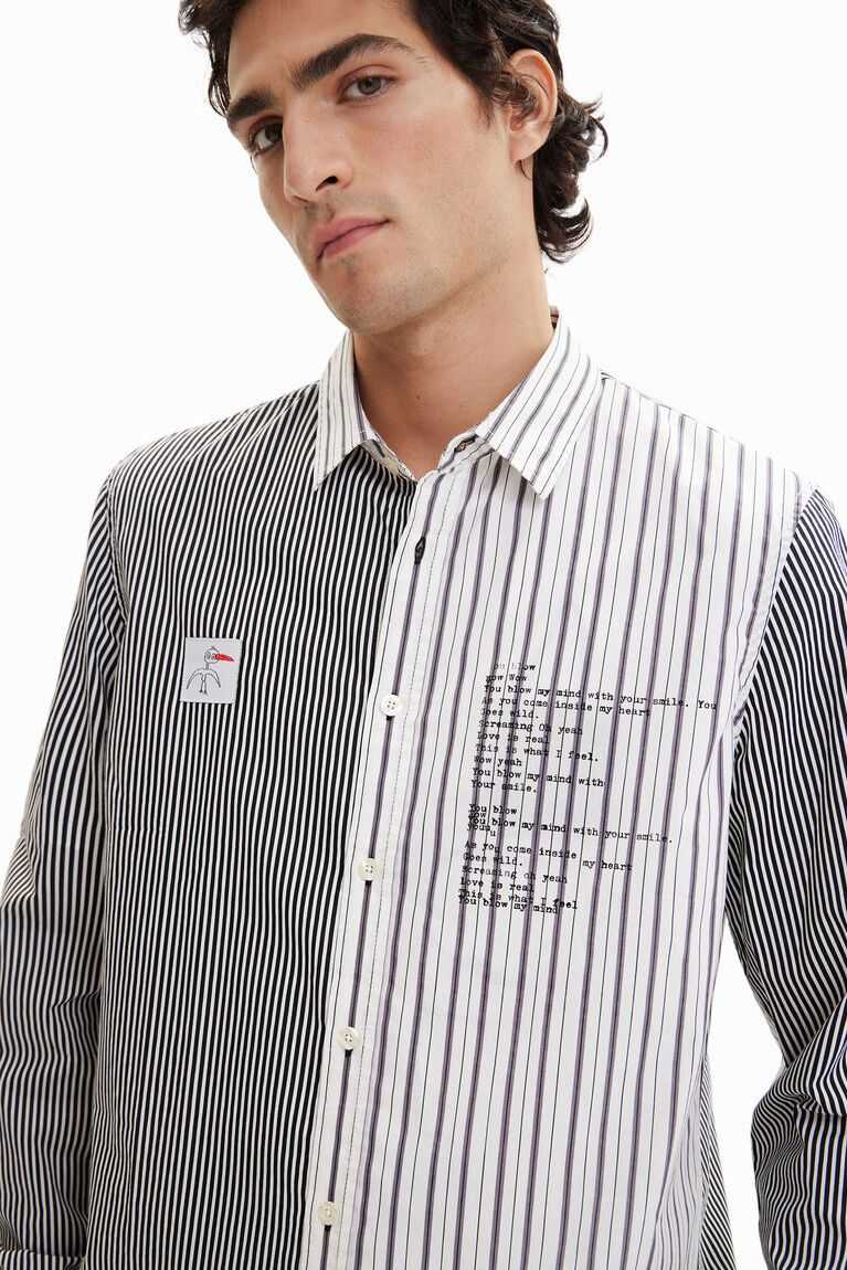 Camisas Desigual Half-and-half striped Hombre | UZX907536