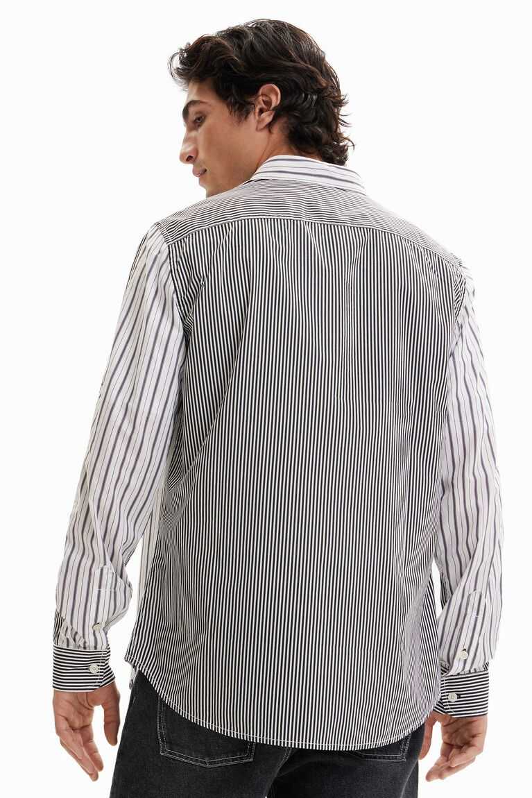 Camisas Desigual Half-and-half striped Hombre | UZX907536