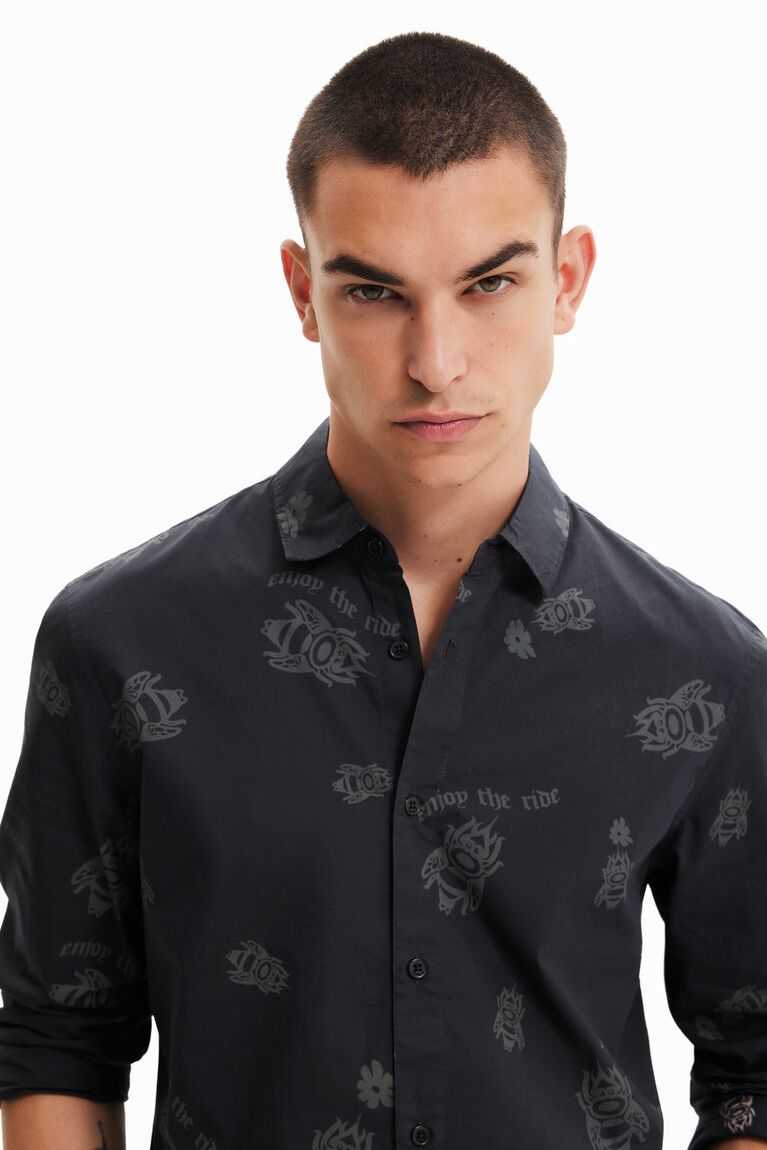 Camisas Desigual Long-sleeve bees Hombre | PFA954263