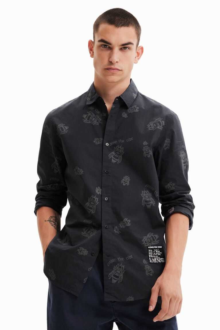 Camisas Desigual Long-sleeve bees Hombre | PFA954263