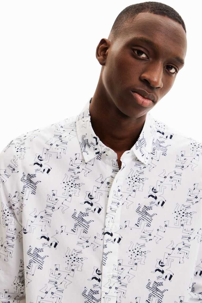 Camisas Desigual Long-sleeve wolf Hombre | YWT981607