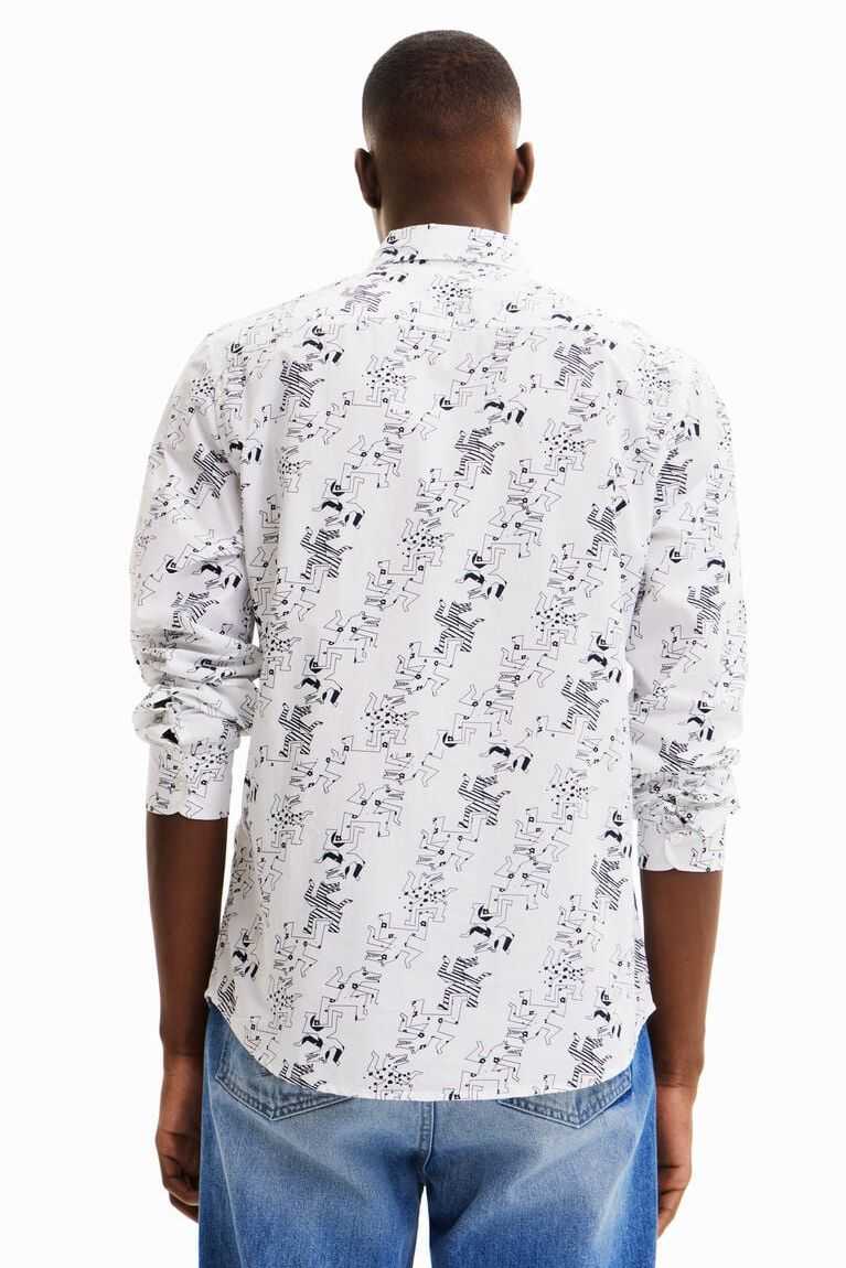 Camisas Desigual Long-sleeve wolf Hombre | YWT981607