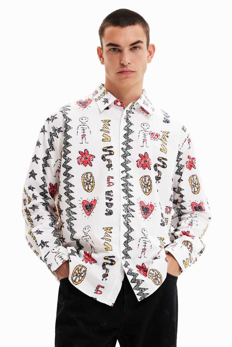 Camisas Desigual Oversize Viva la vida Hombre | NIP906134